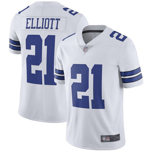 Men Dallas Cowboys Limited White Ezekiel Elliott Road #21 Vapor Untouchable NFL Jersey